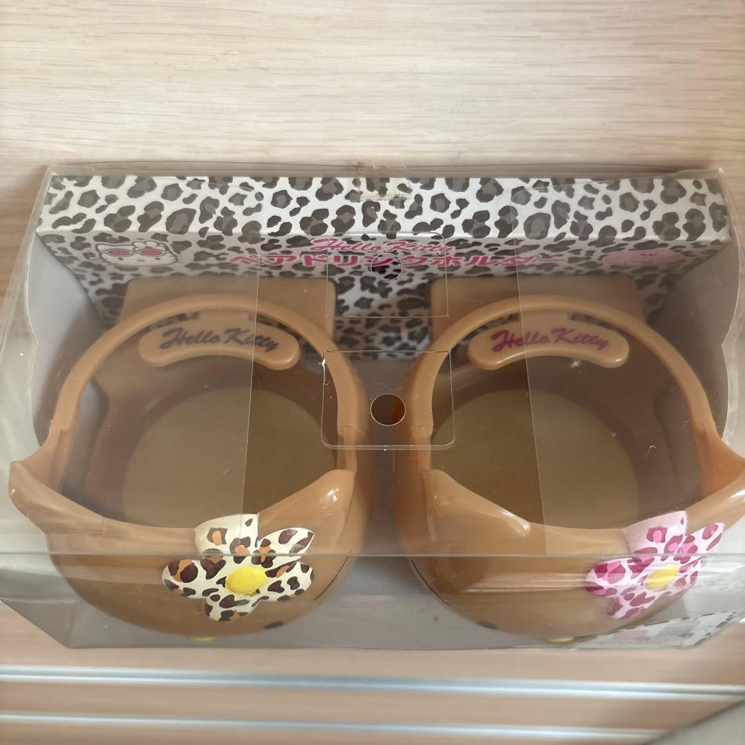 【新品】激レア ハローキティ 日焼け ヒョウ柄 ドリンクホルダー レトロ