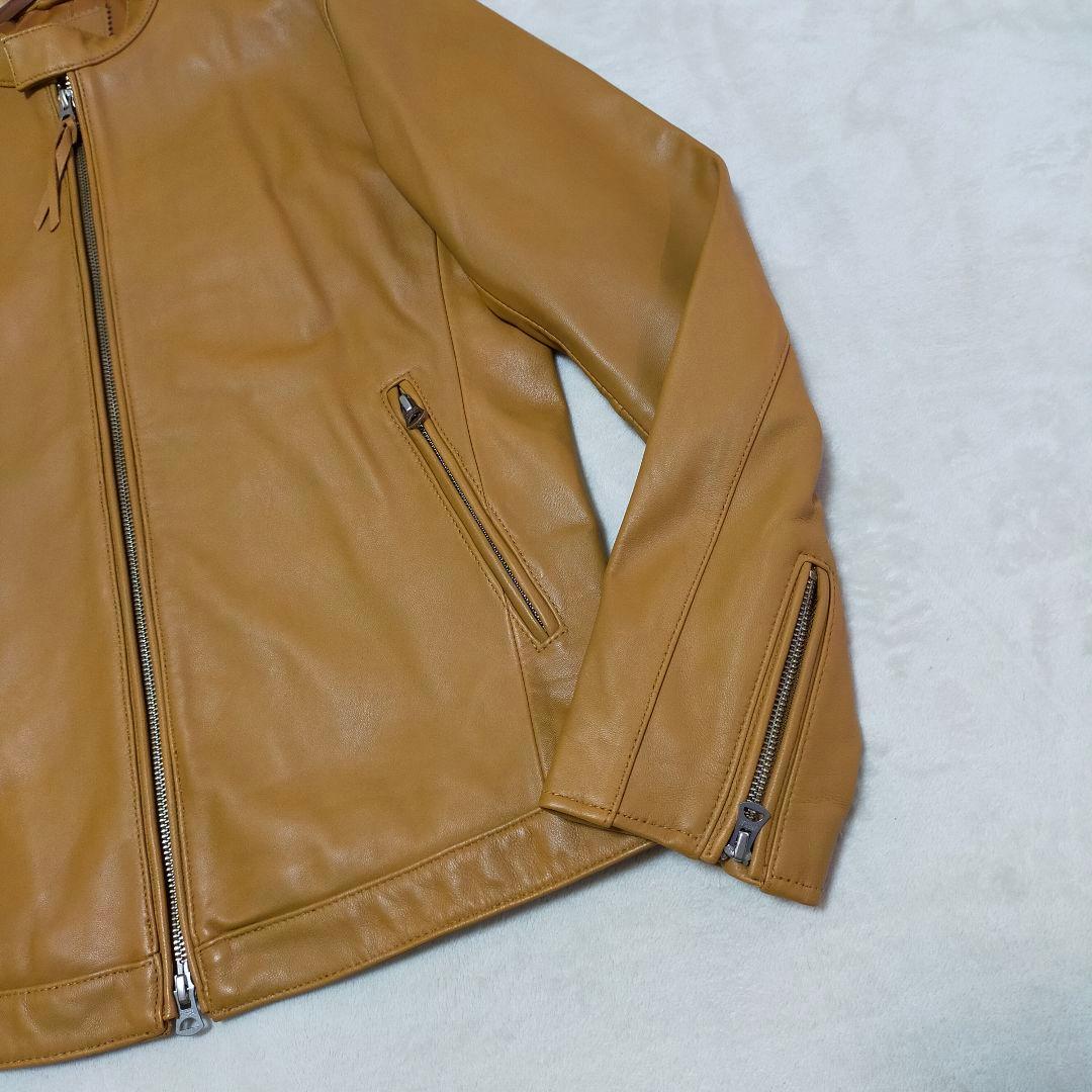 美品　ジーンズファクトリー　Lサイズ　羊革　シングルライダースジャケット