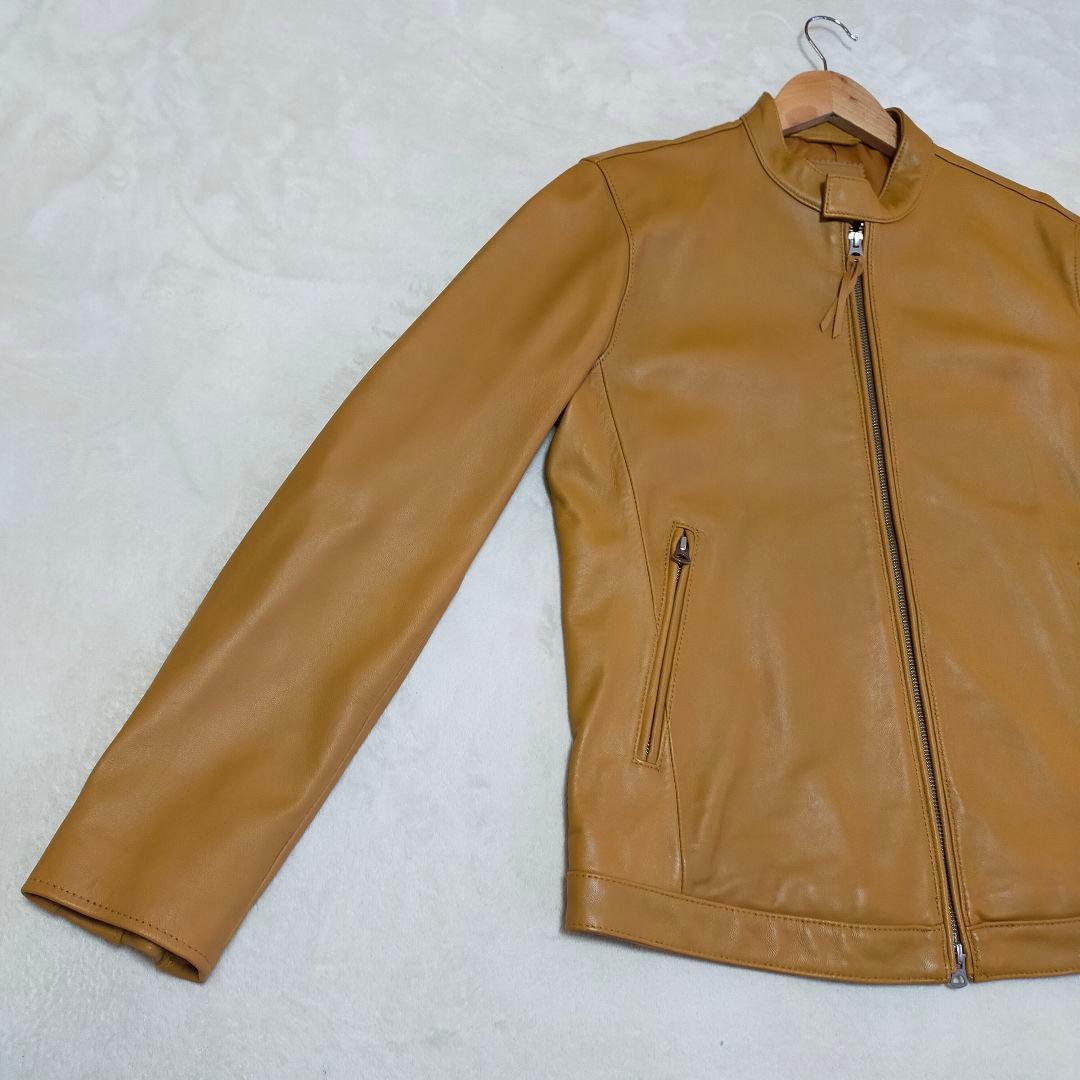 美品　ジーンズファクトリー　Lサイズ　羊革　シングルライダースジャケット