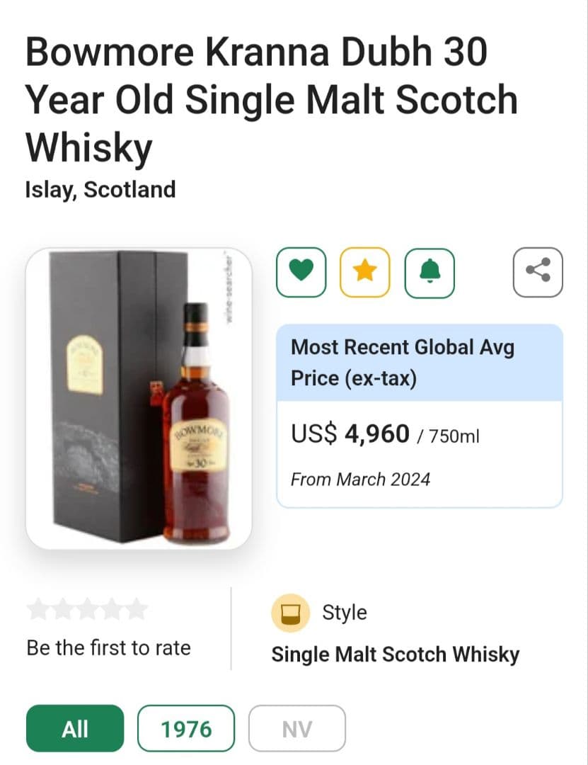 【新品未開封】ボウモア クランナ ダブ シードラゴン　30年