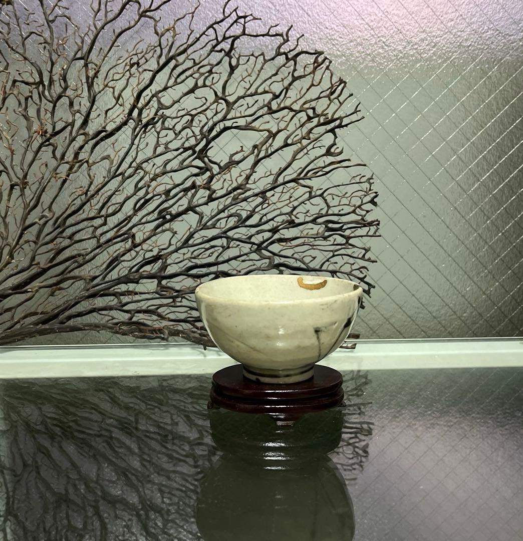 骨董　古伊万里　波佐見焼　染付　くらわんか　茶碗　１客　※金継ぎ直しあり