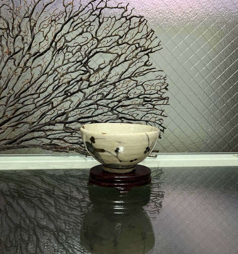 骨董　古伊万里　波佐見焼　染付　くらわんか　茶碗　１客　※金継ぎ直しあり