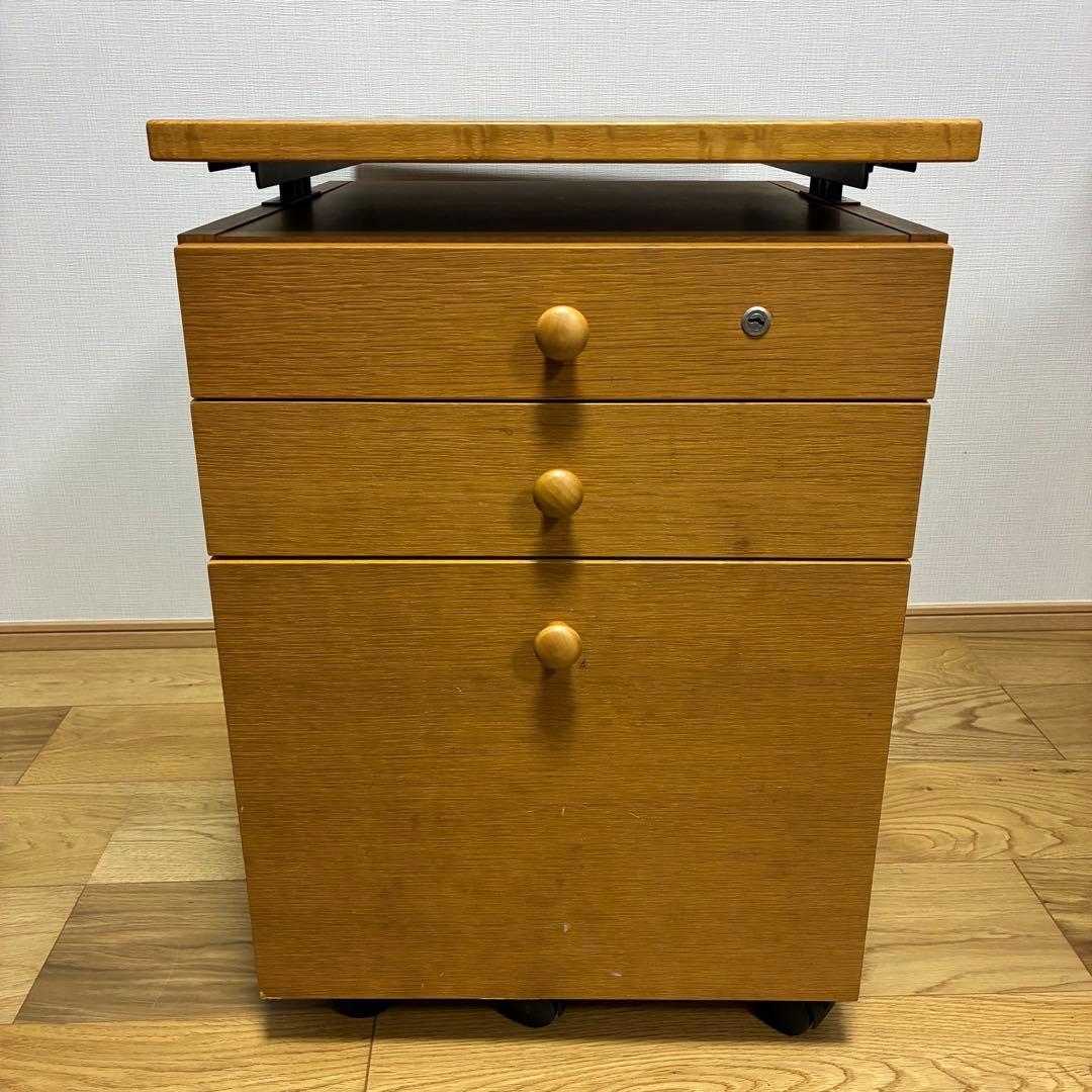 【カリモク karimoku】デスクワゴン 鍵付き 学習机 サイドチェスト