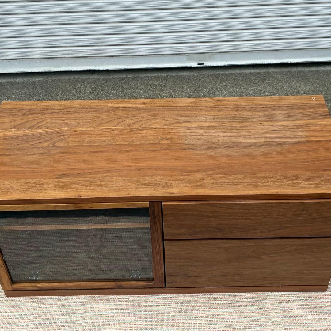 【送料込】無印良品　木製ＡＶラック　テレビ台　ウォールナット材　幅110cm