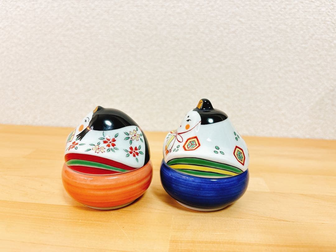 ちーばぁ～ご依頼品　有田焼　幸楽窯　おひな様珍味入れ　ぼんぼり　4点セット