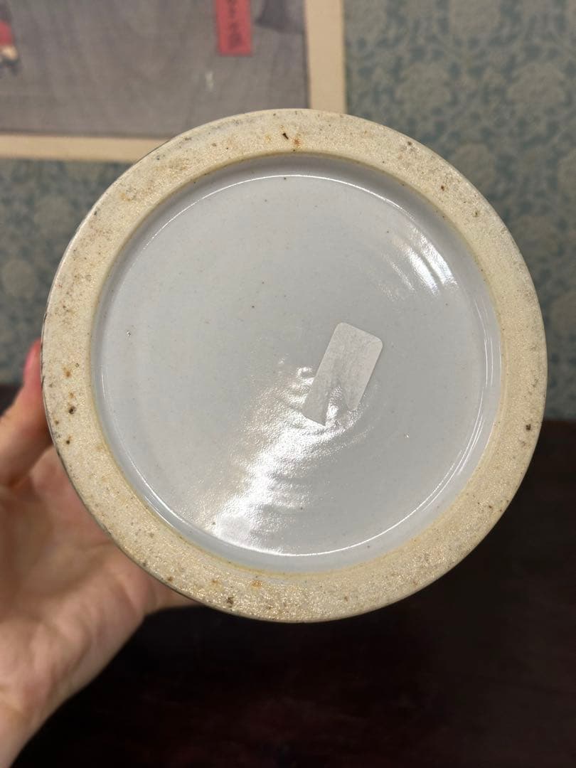 清時代置物　中国美術　古董品　時代物　筆筒焼物