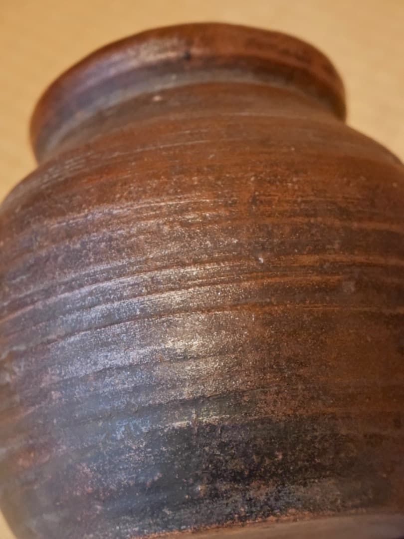 古備前焼　備前水指　塗蓋　茶道具　箱付　古道具　時代物　Q2321