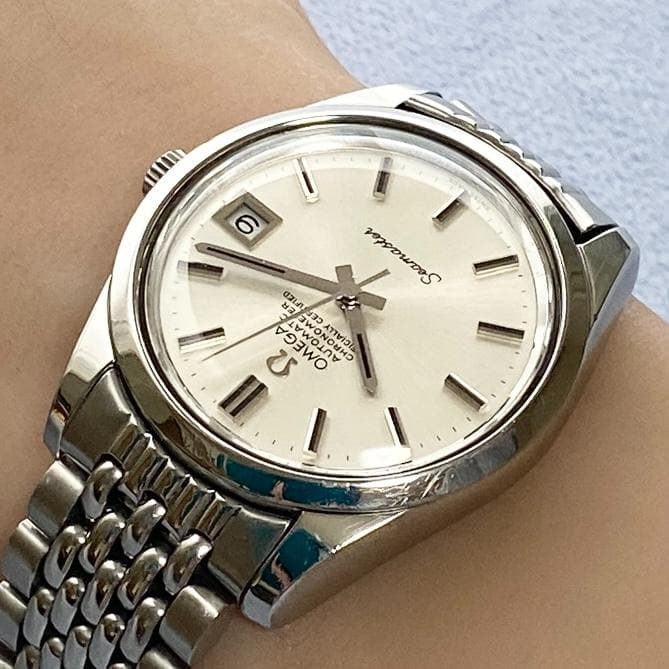 OH済 オメガ シーマスター クロノメーター 純正ライスブレス 8振動 自動巻き