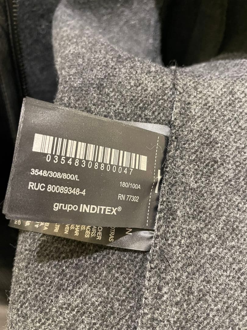 【未使用タグ付き】ZARA フェイクレザー ジャケット ウール裏地 L ブラック