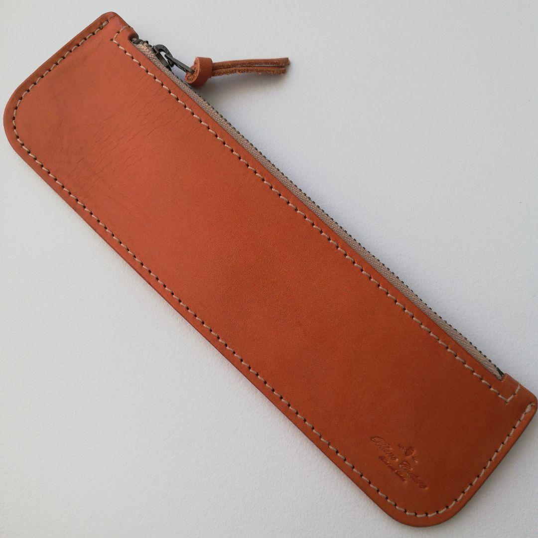 レザー　本革　ペンケース　ペンポーチ　スリム　ポーチ　筆箱　シンプル　ビジネス