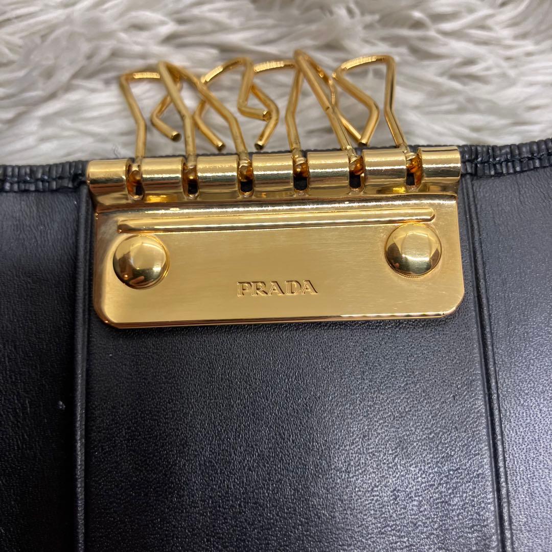 箱付き極美品✨ PRADA 6連キーケース ヴィッテロムーブ メタルロゴ