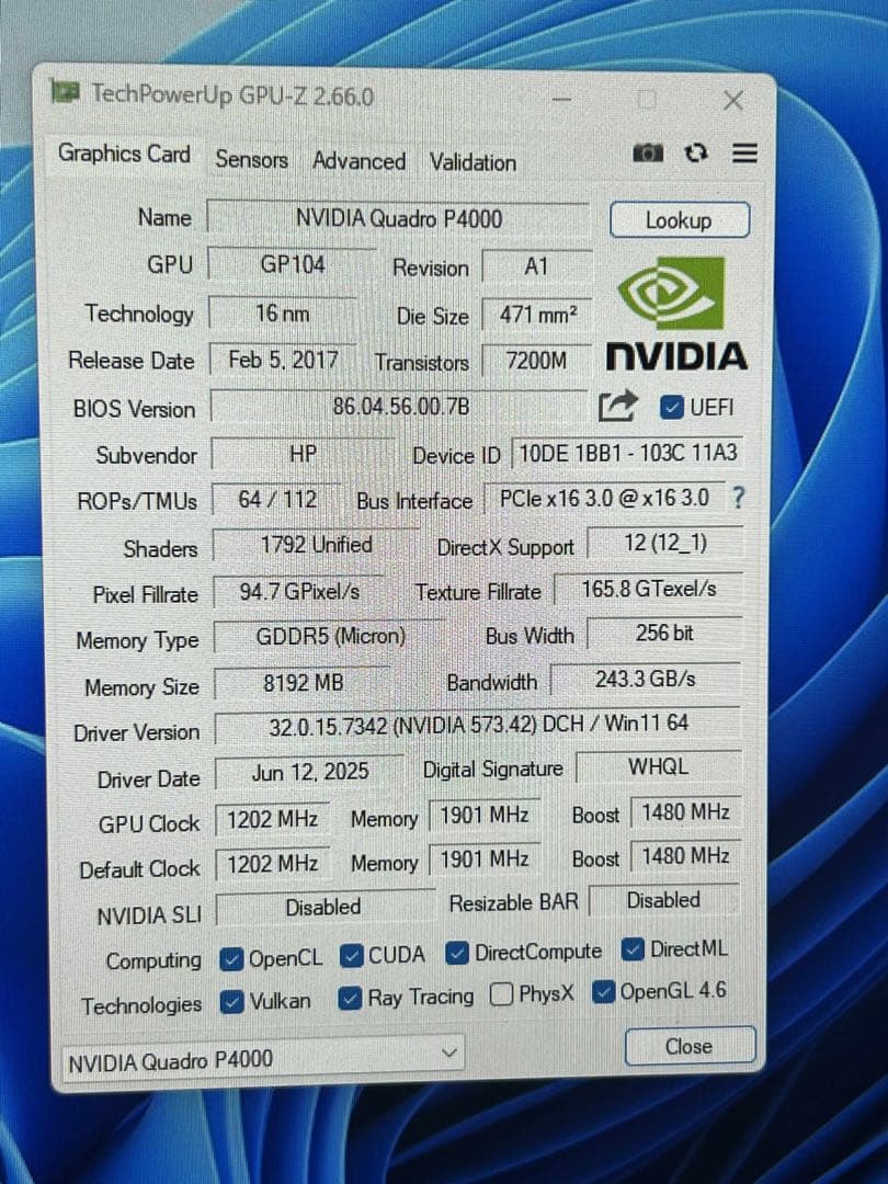 サーバー HP Z840,Quadro P4000,E5 2697A V4( 2 CPU)