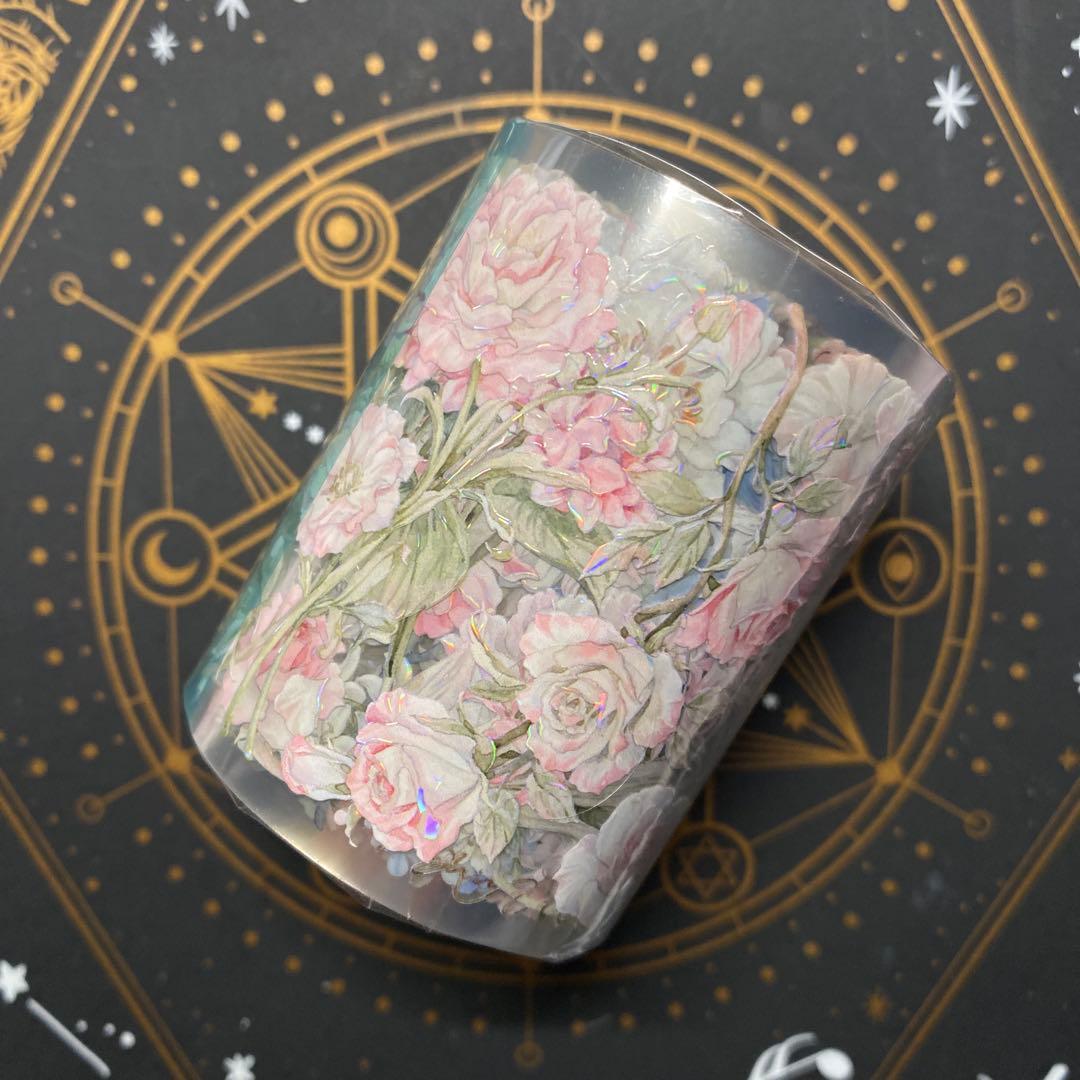 【S】海外　10m巻　貝殻光マスキングテープ　お花系/古風系/装飾系