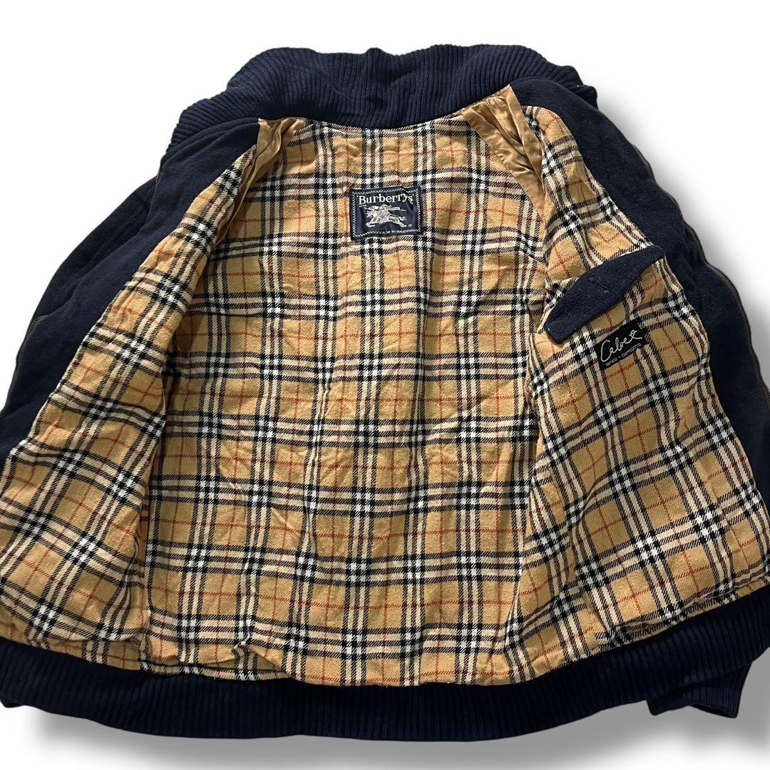80s Burberrys ウール ボンバージャケット ネイビー ヴィンテージ