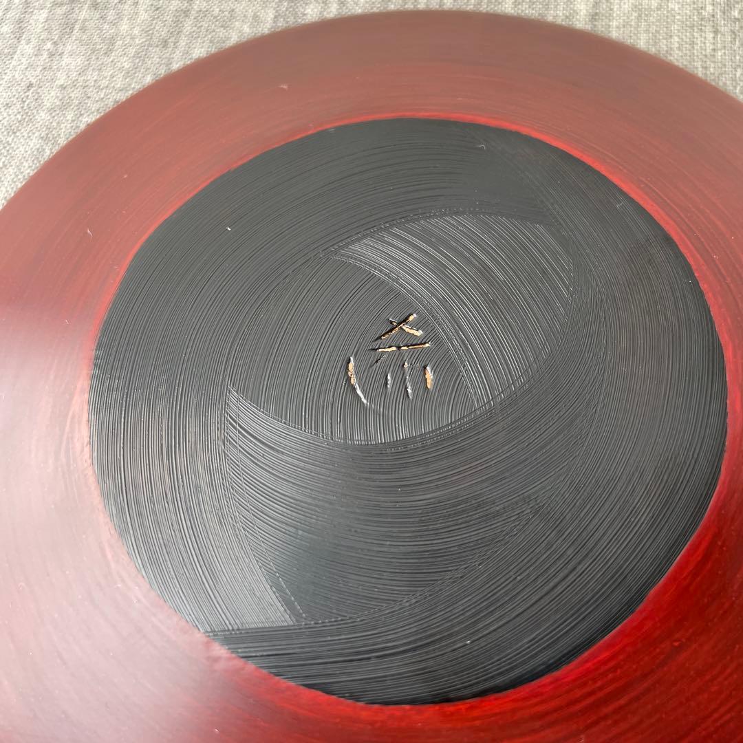 確認用　鎌倉彫　八重桜　サクラ　漆器　木製　木彫り　菓子皿　5寸皿