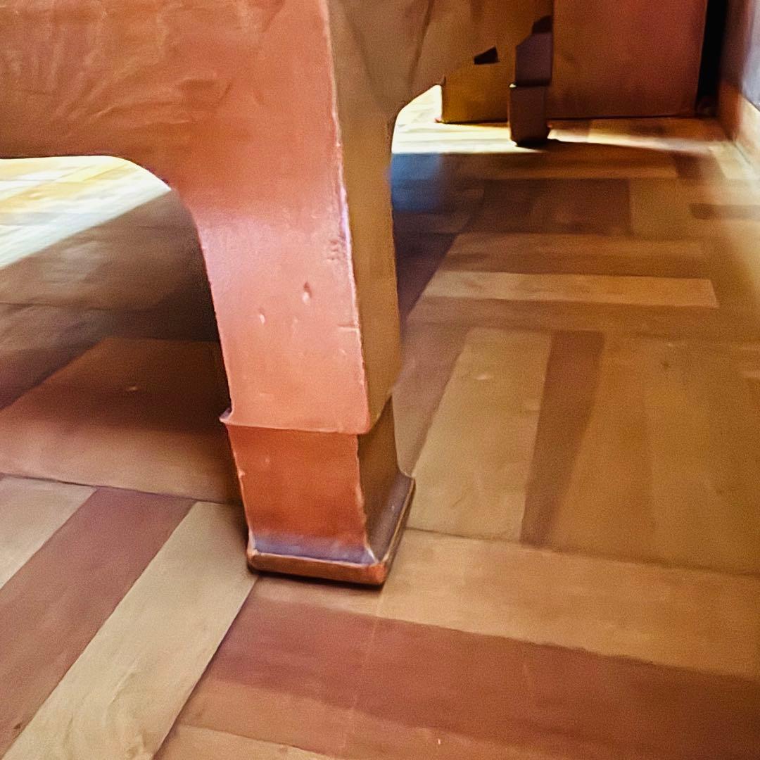 木製シンプル座卓 天板ひび割れあり