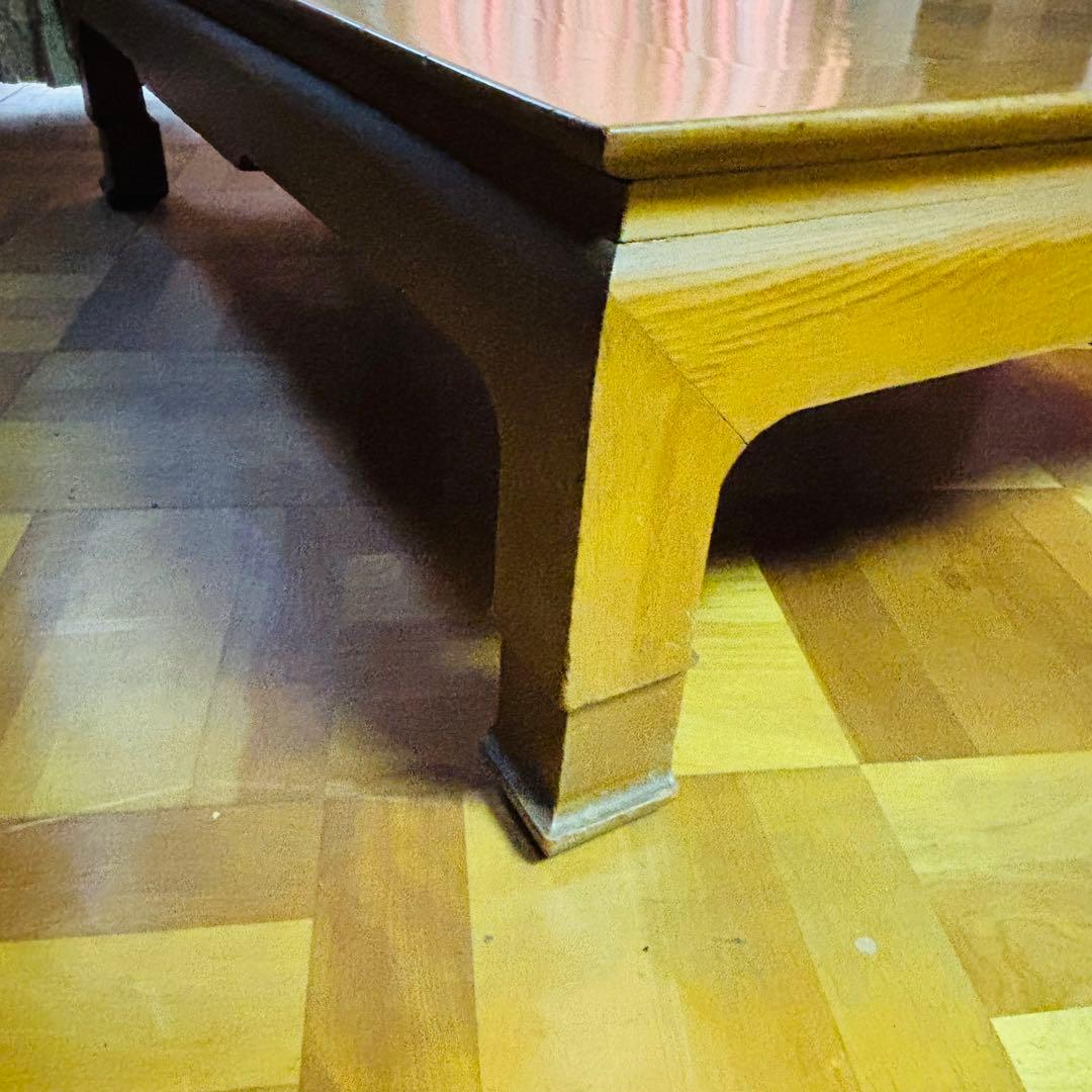 木製シンプル座卓 天板ひび割れあり