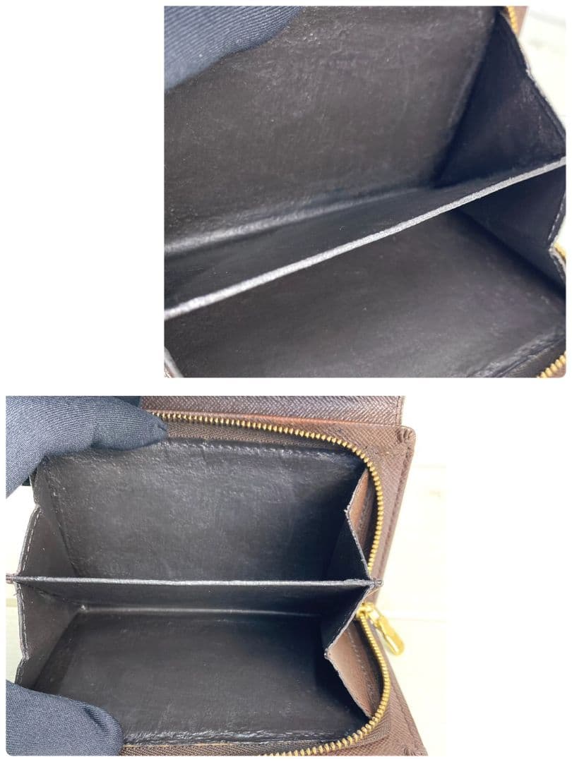 【新型 美品✨️】VUITTON トレゾール ダミエ 二つ折り財布 ホック