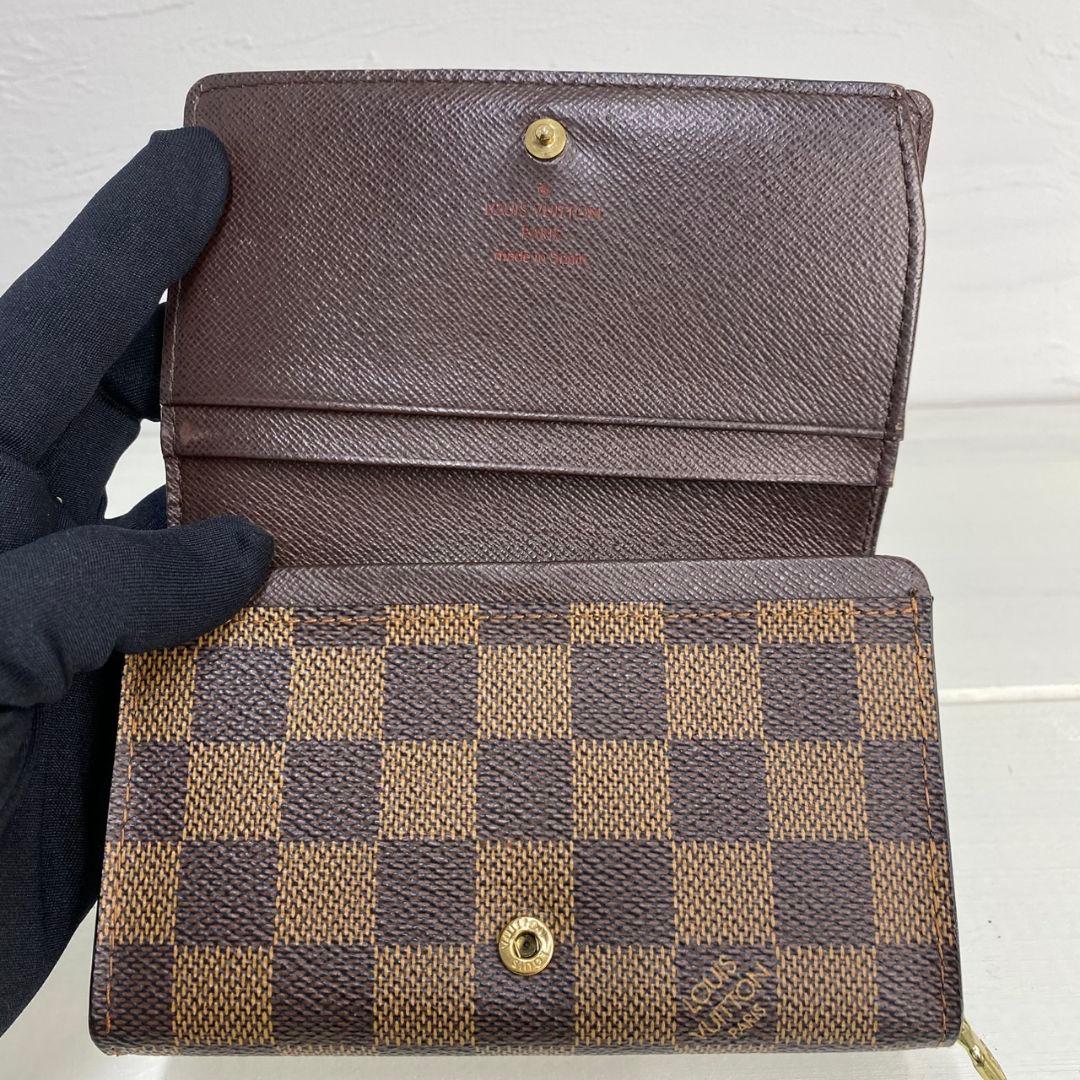 【新型 美品✨️】VUITTON トレゾール ダミエ 二つ折り財布 ホック