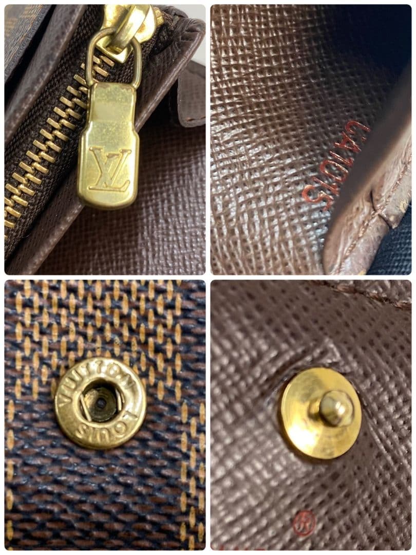 【新型 美品✨️】VUITTON トレゾール ダミエ 二つ折り財布 ホック