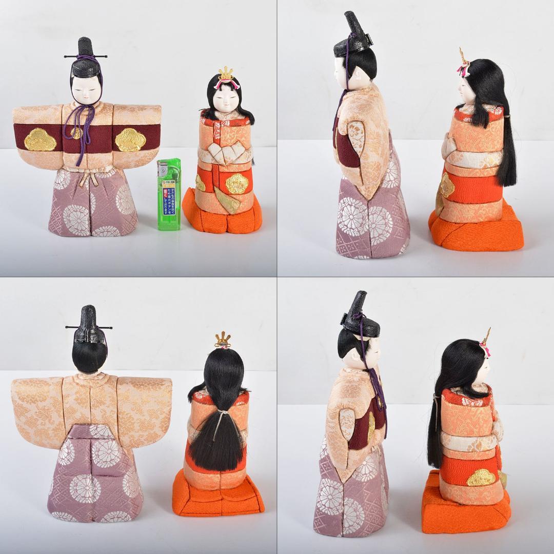 伝統工芸　真多呂作　木目込み人形　古今人形　雛人形　立雛　共箱　M　R4379B