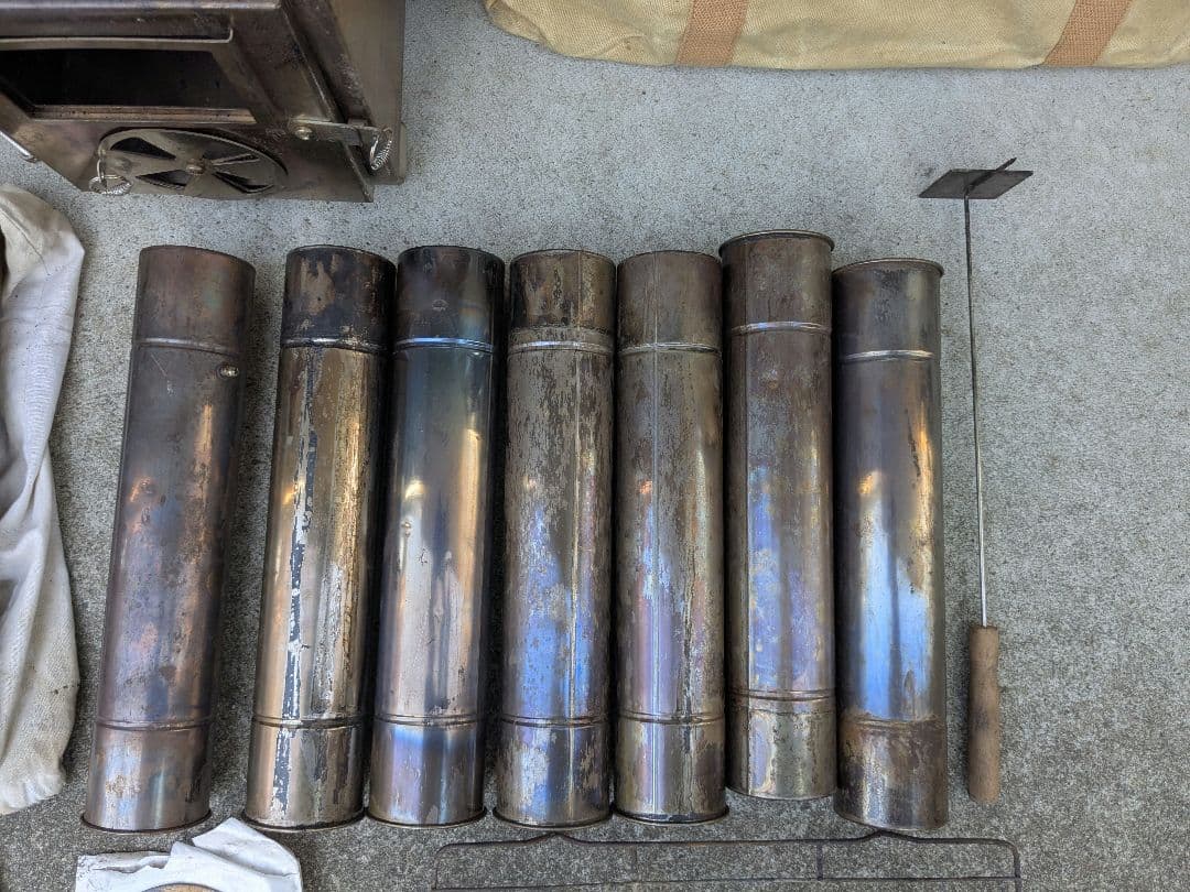 FIELDOOR　薪ストーブ　延長煙突2本付き　ステンレス製