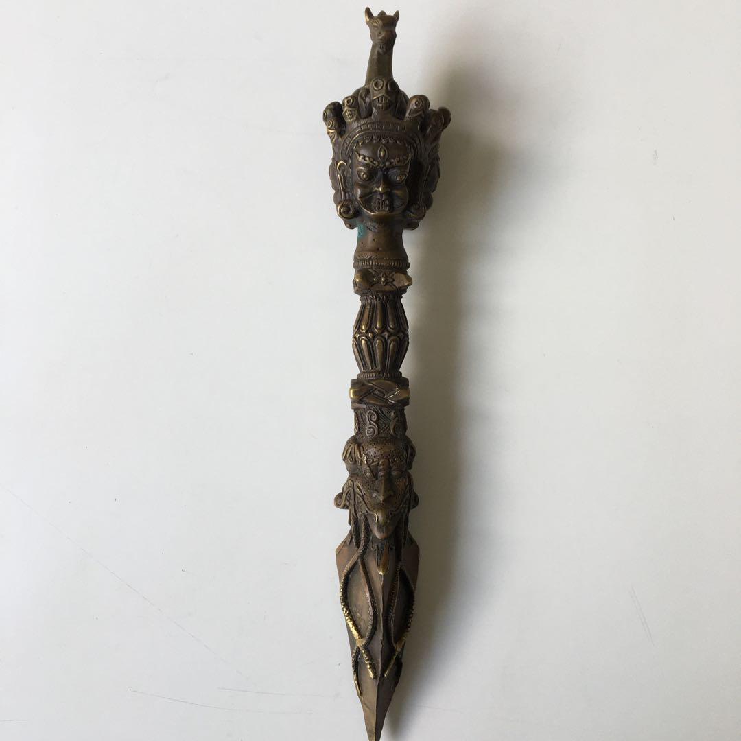 チベット密教法具 プルパ 独鈷杵 金剛厥 金剛杵 魔除け 馬頭菩薩 観音菩薩