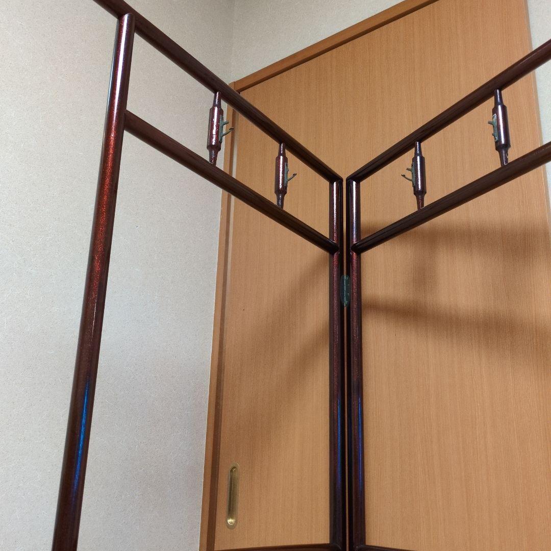 木製衣桁 ダークブラウン 2段式ハンガー