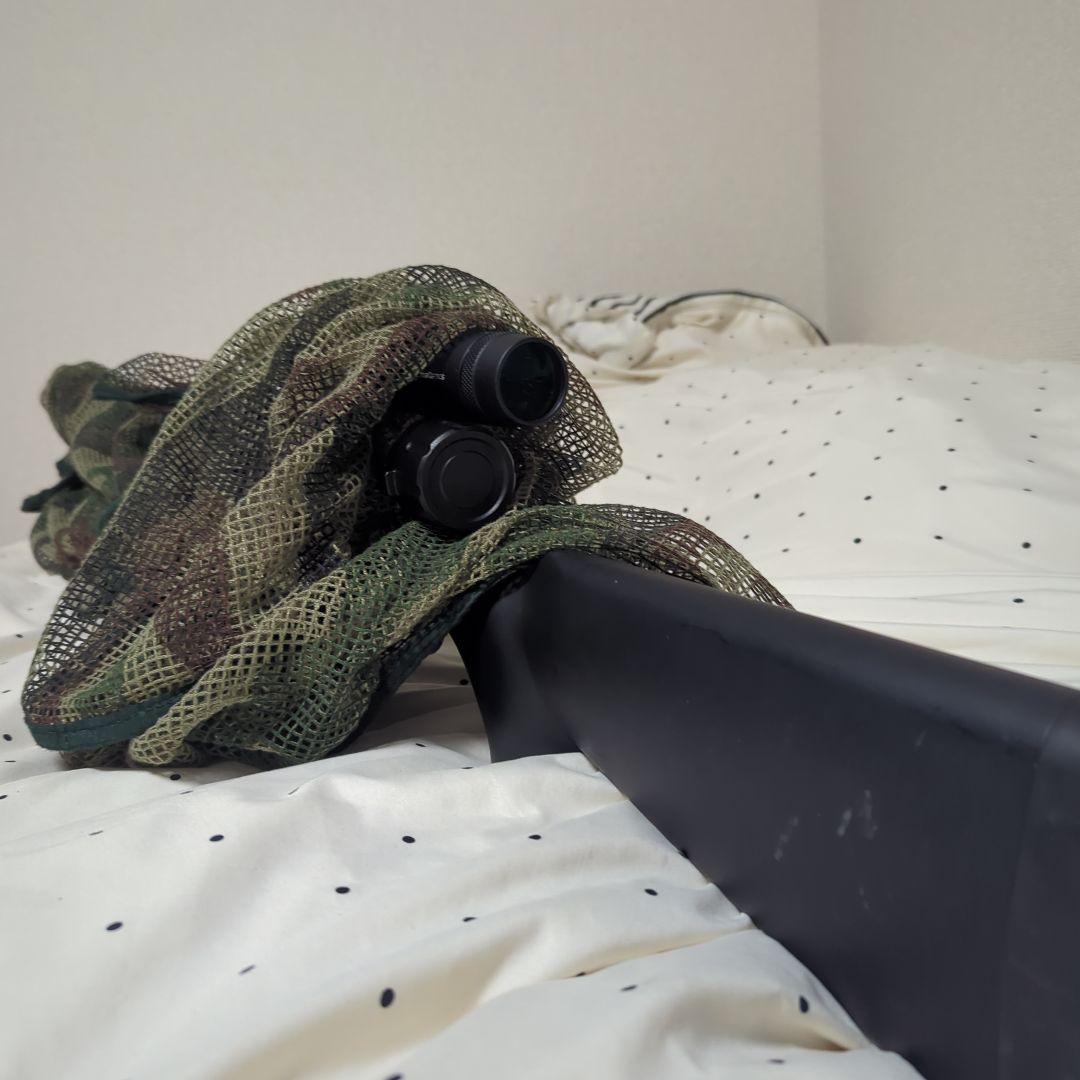 スナイパーライフルVSR10 カモフラージュネット、スコープ付き