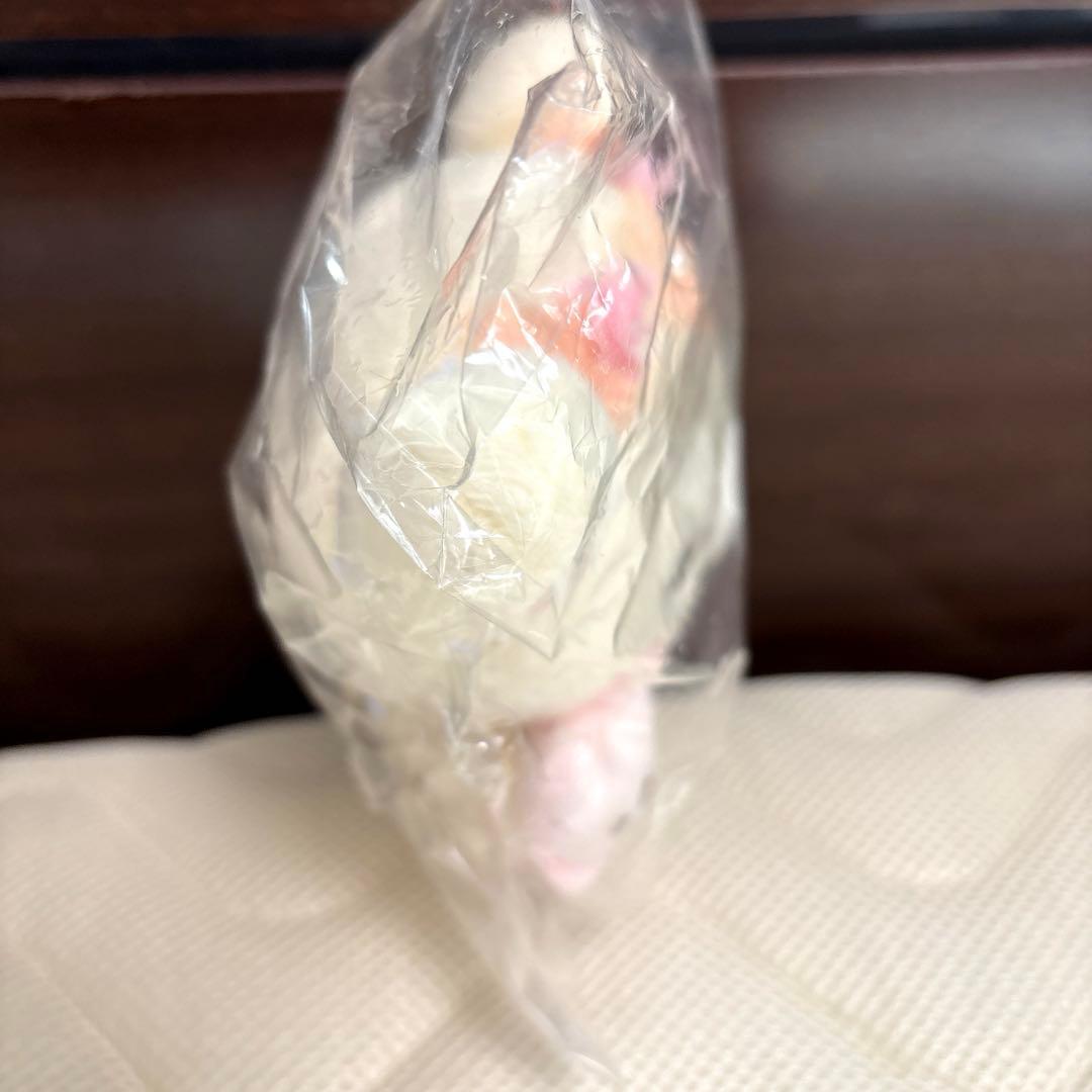 RAKUTAO45245  おすわりぬいぐるみうさぎフラワーピンク&ブルー