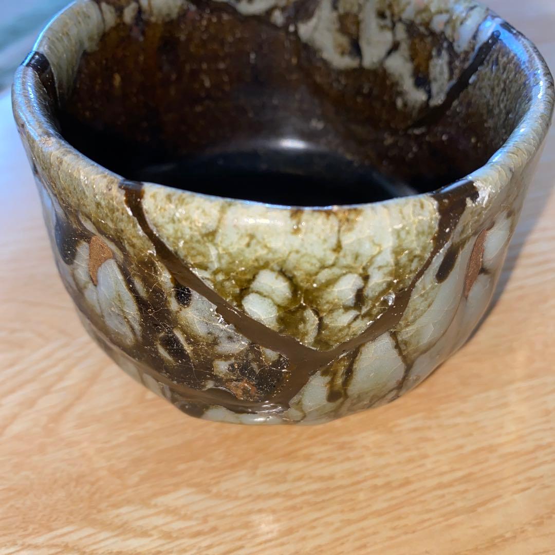 斑唐津　小服茶碗　桃山ー江戸初期　継ぎ有り