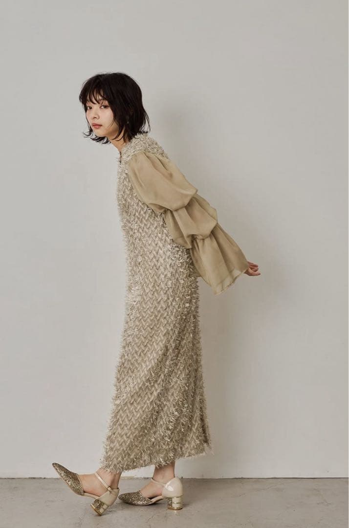 新品　DORRY DOLL フリルデザインドレス M結婚式　パーティ　ワンピース