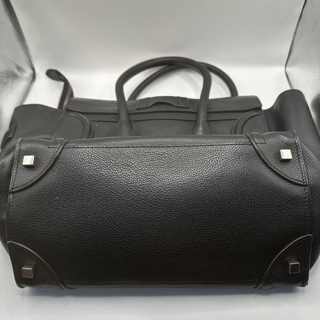 CELINE ラゲージ ミニ ブラック レザー ハンドバッグ 旧ロゴ 保存袋付き