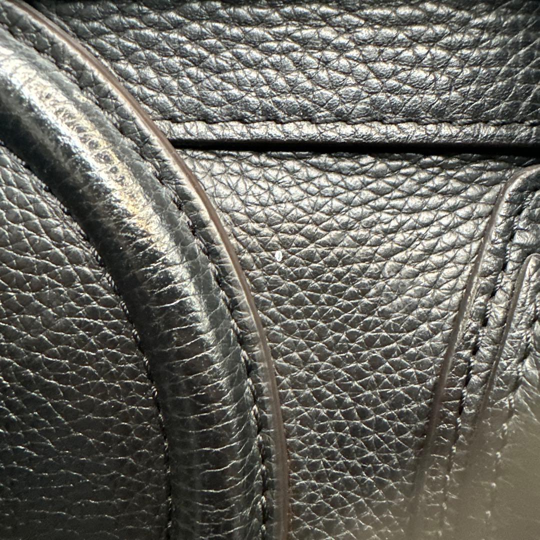 CELINE ラゲージ ミニ ブラック レザー ハンドバッグ 旧ロゴ 保存袋付き