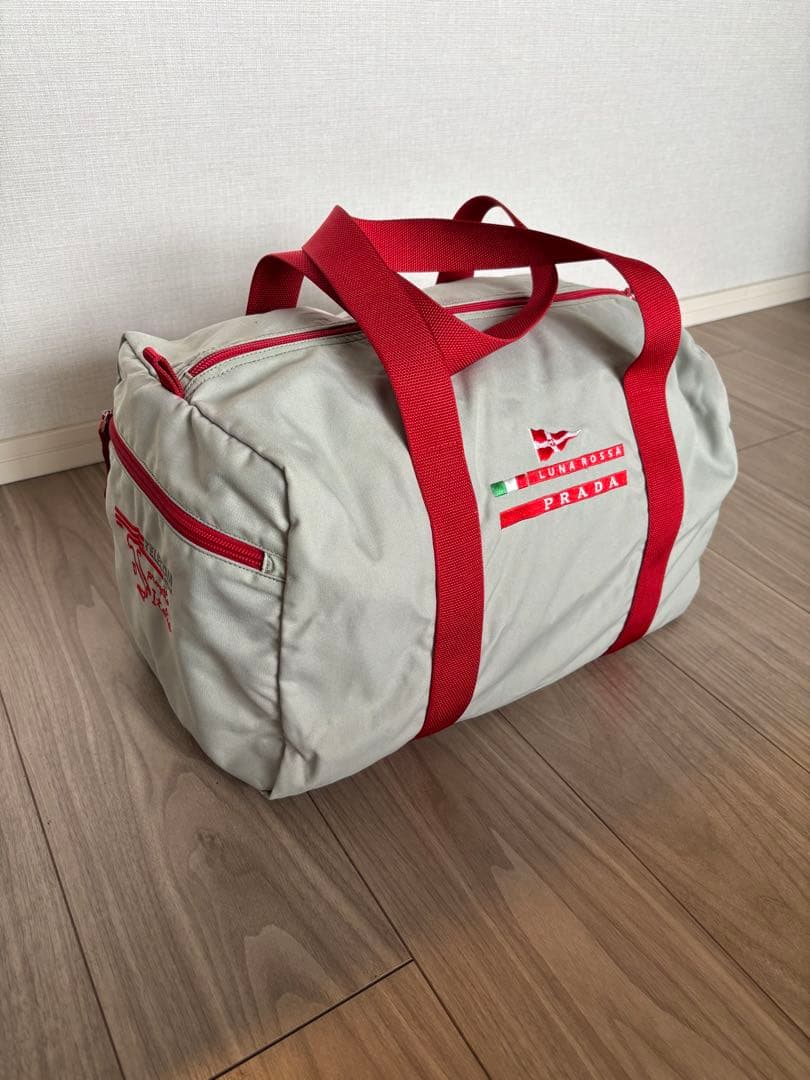 希少！プラダ PRADA LUNA ROSSA ミニボストンバッグ グレー