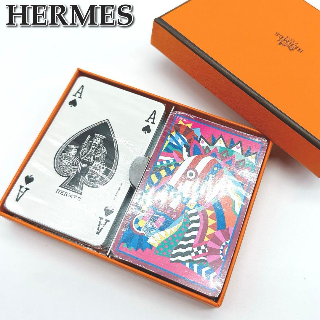 美品★HERMESトランプ シュワルドウフェッド ブリッジカード★C37