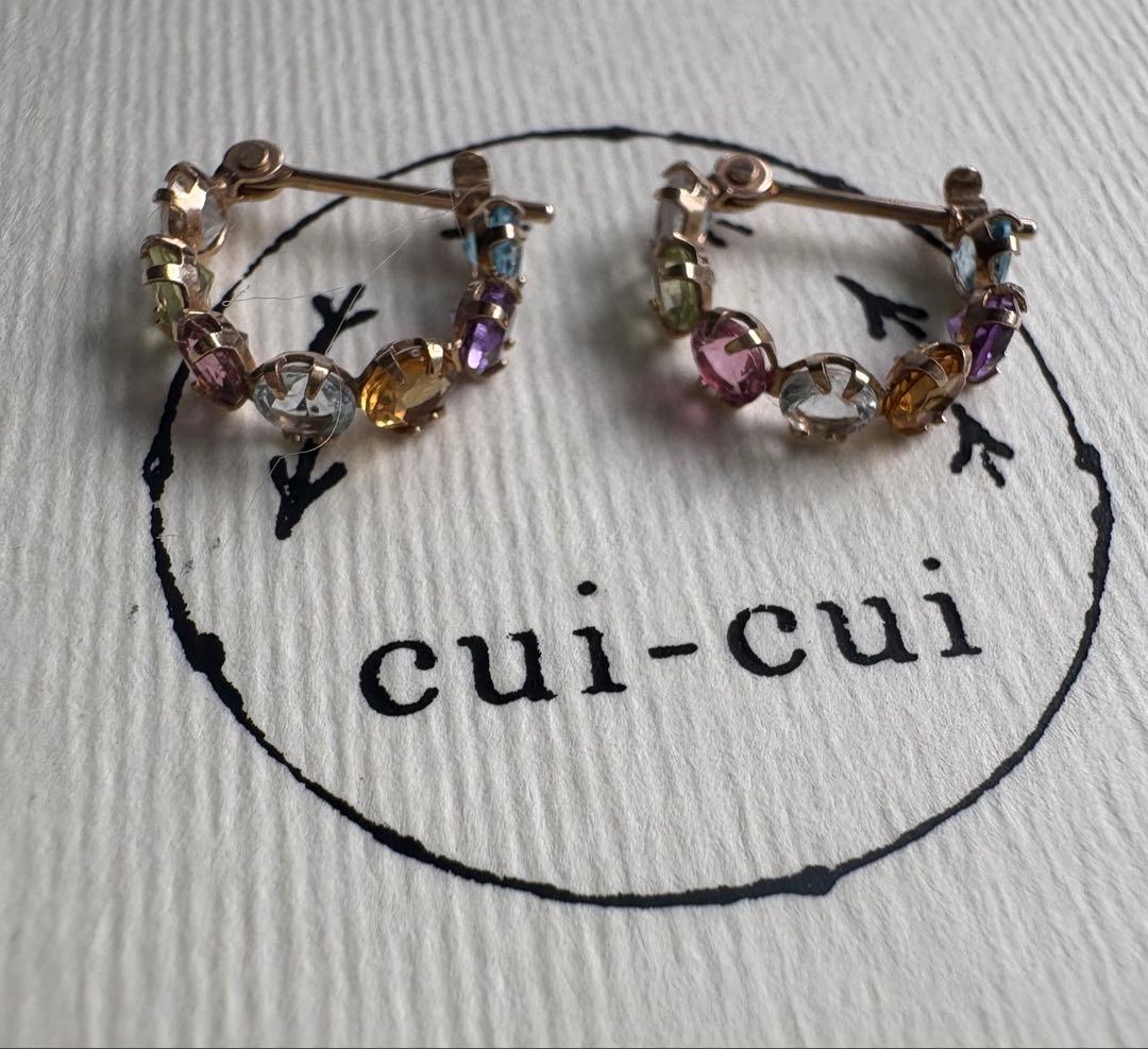 cui-cui K10 マルチカラー スナップ フープ ピアス