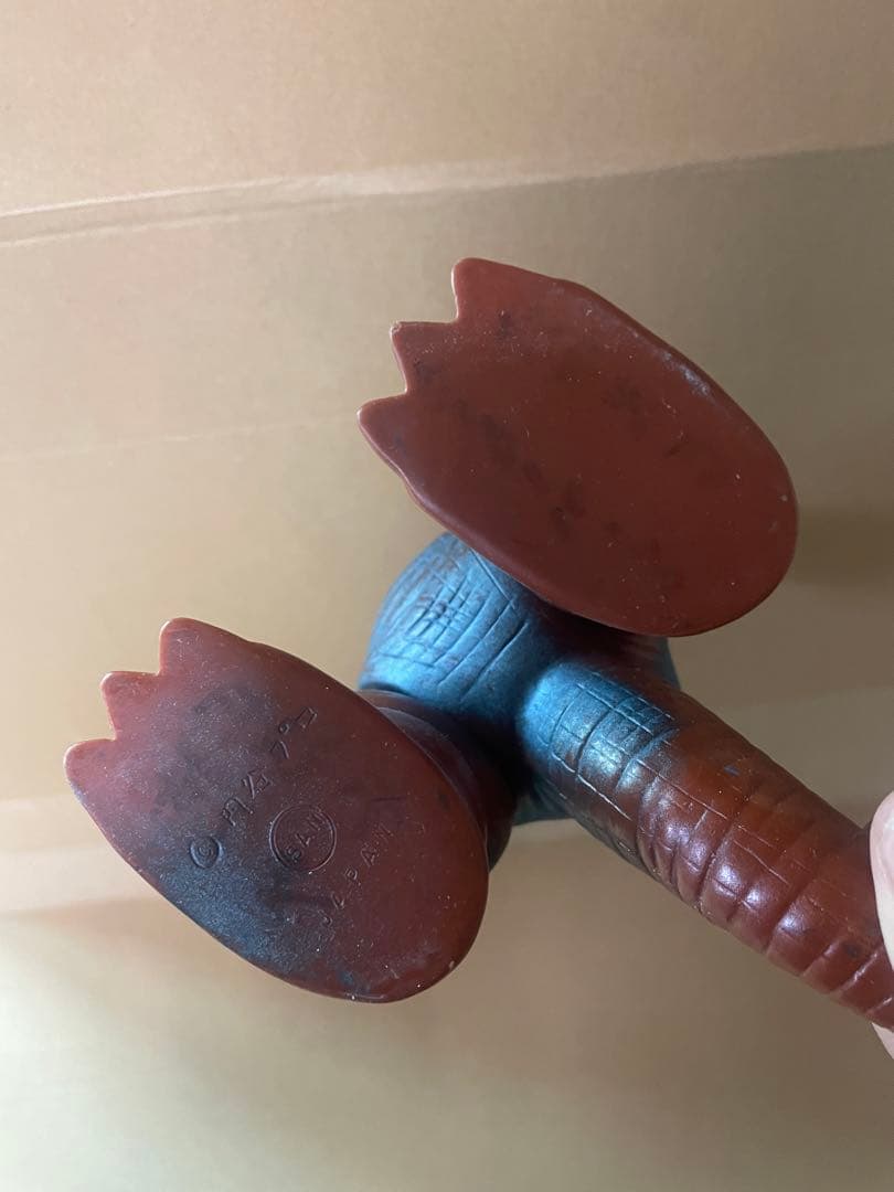 マルサン　パゴス　当時物　怪獣ソフビ　背中赤スプレー