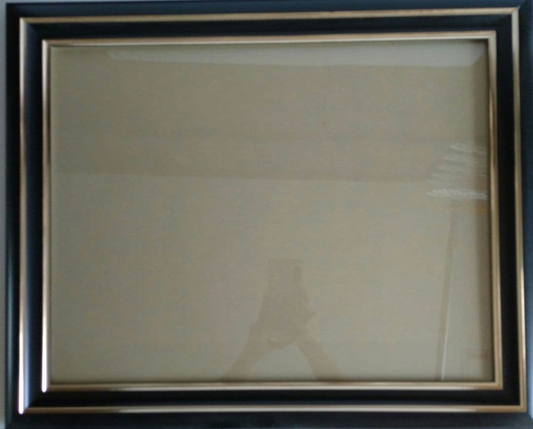 ✨額縁54×44cm 47×40cm 黒と金のクラシック水彩額縁と木製ガラス額縁