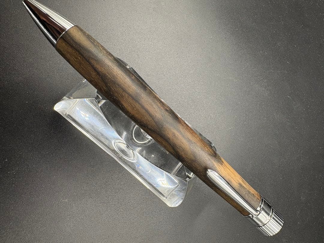 511特上　黒柿　孔雀杢　KATO203 回転式ボールペン