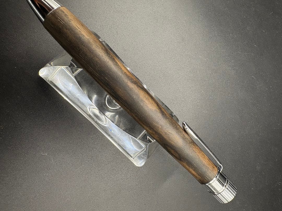 511特上　黒柿　孔雀杢　KATO203 回転式ボールペン