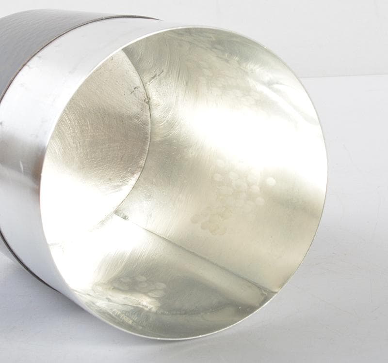 茶道具　鎚起銅器　玉川堂造　鋲打　茶筒　共箱　M　R4441