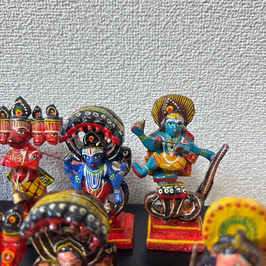 インド神様 ミニチュア 10体セット ヒンドゥー教 ガネーシャ ドゥルガー 箱付