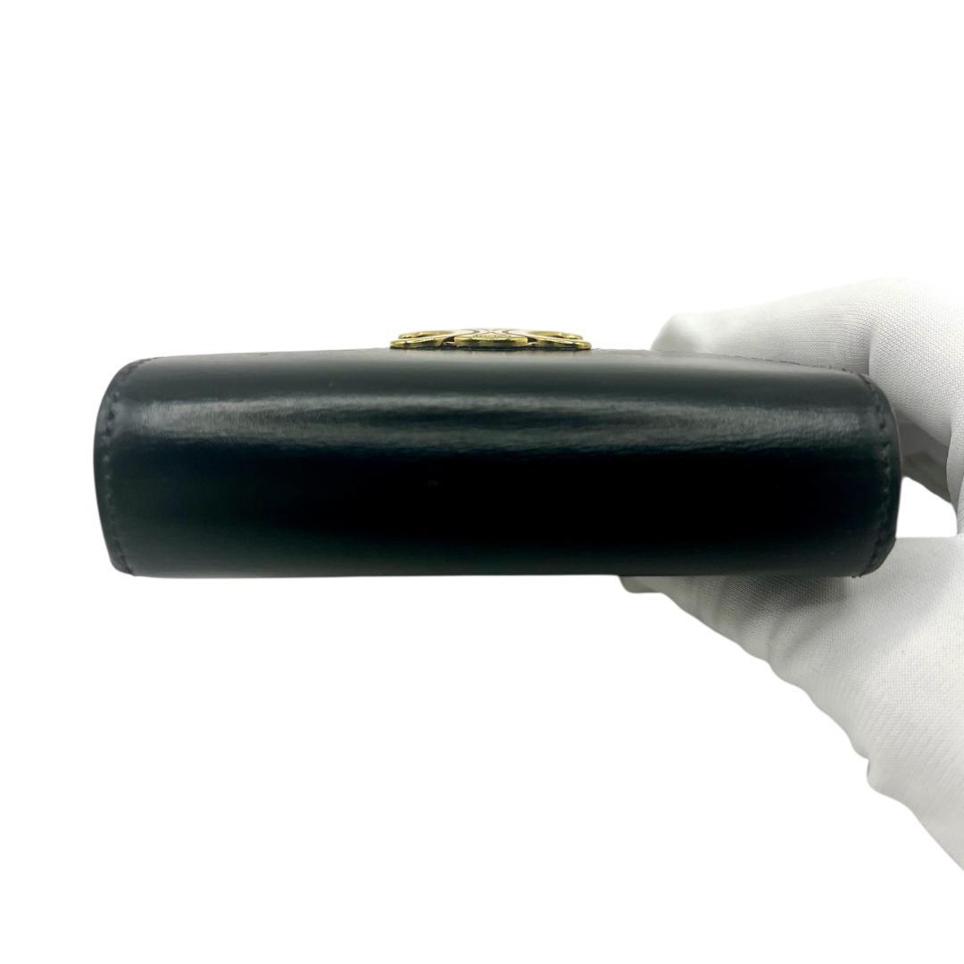 CELINE 3つ折り財布 フラップウォレット トリオンフ 黒