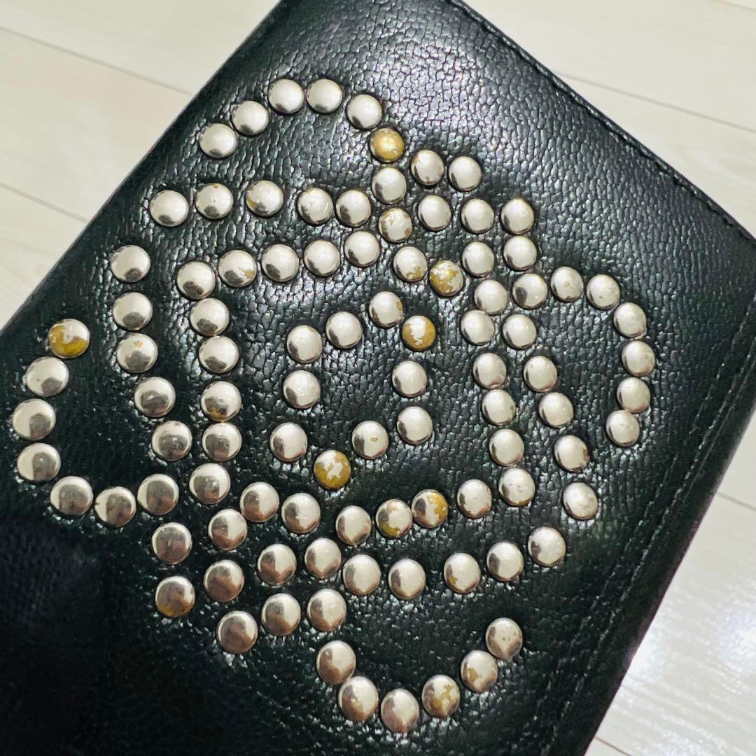 【希少】LOEWE ロエベ ケース 小銭入れ スタッズ レザー グリーン