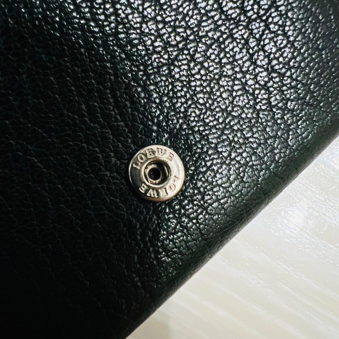 【希少】LOEWE ロエベ ケース 小銭入れ スタッズ レザー グリーン