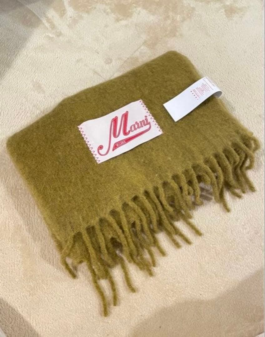 【超美品】Marni オリーブグリーン マフラー