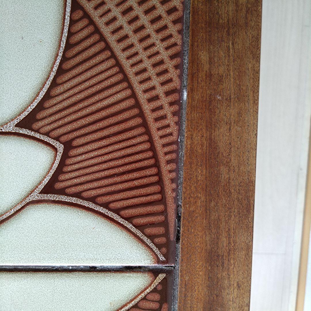 70B ヴィンテージ花模様タイル付きローテーブル