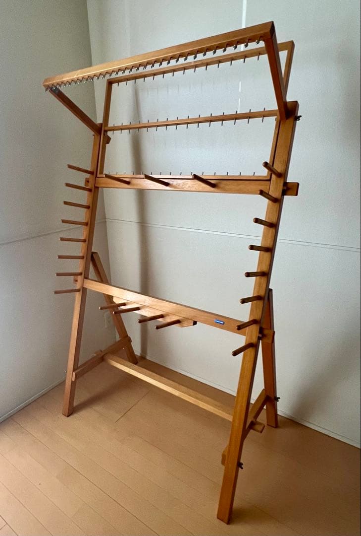 【整経台】東京手織機　整経台F-1号 +大管30本立て付き　中古　織物道具