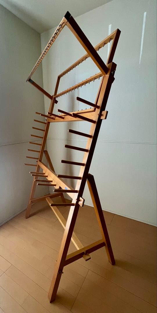 【整経台】東京手織機　整経台F-1号 +大管30本立て付き　中古　織物道具